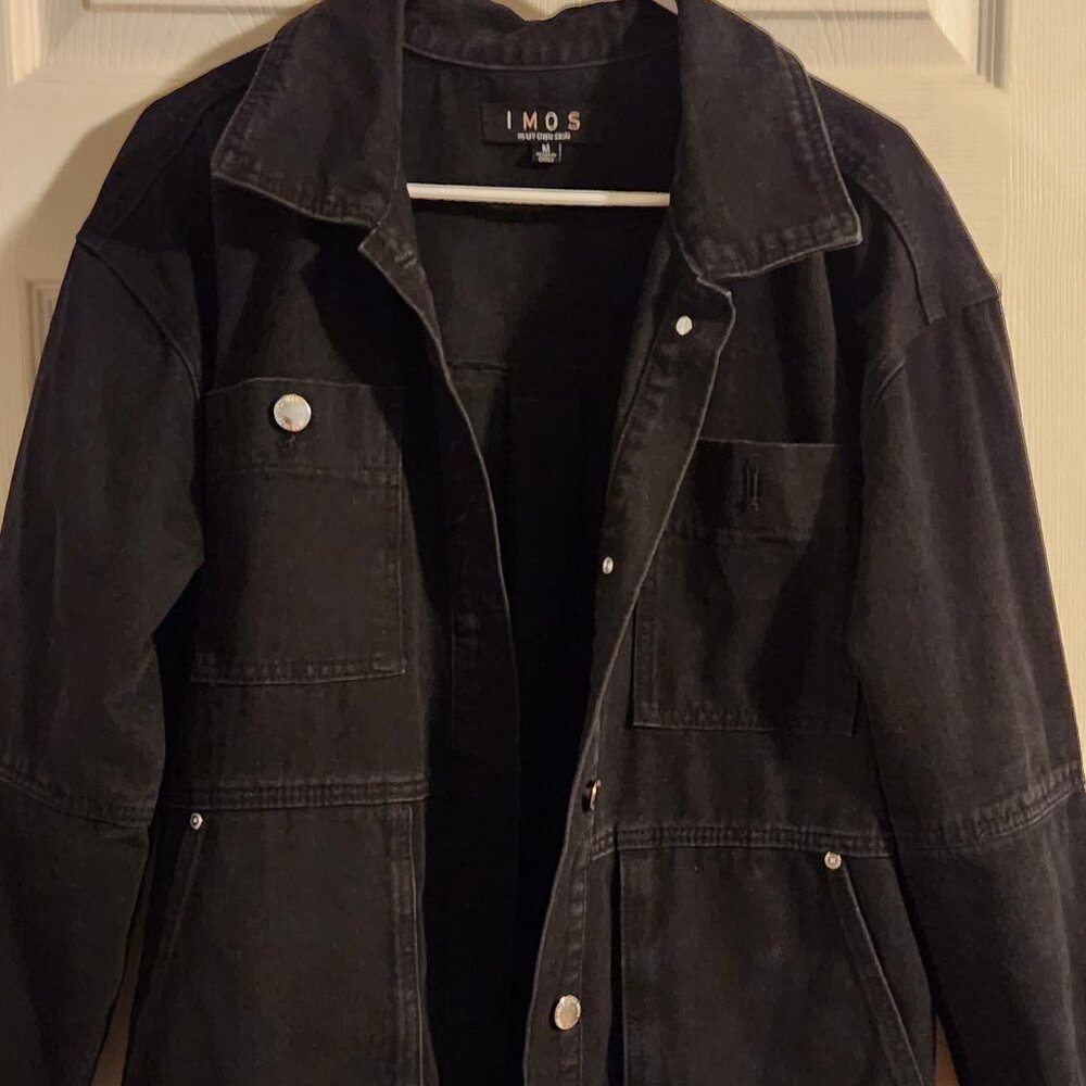 IMOS Black Denim Utility Chore Jacket - Size Medium
